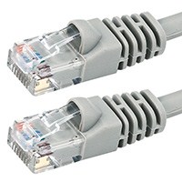2 ft. GRAY CAT6A UTP Cable with Boots