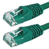 2 ft. GREEN CAT6A UTP Cable with Boots