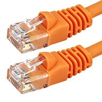 1 ft. ORANGE CAT5E UTP Cable with Boots