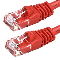 1 ft. RED CAT5E UTP Cable with Boots