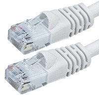 2 ft. WHITE CAT6A UTP Cable with Boots