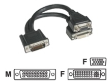 9" LFH-59 (DMS-59) Male to DVI & VGA Fem
