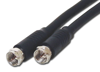 1 ft. RG6 F-Pin Coax Cable - BLACK