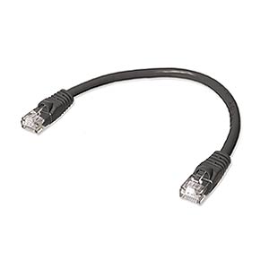 6" BLACK CAT5E UTP Cable with Boots