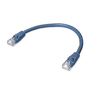 6" BLUE CAT5E UTP Cable with Boots
