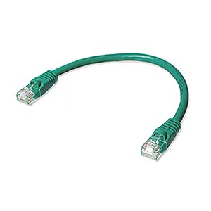 6" GREEN CAT5E UTP Cable with Boots