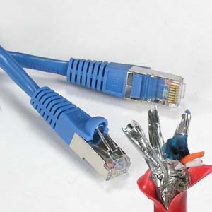 25 ft. BLUE CAT5E 24 awg Shielded Cable
