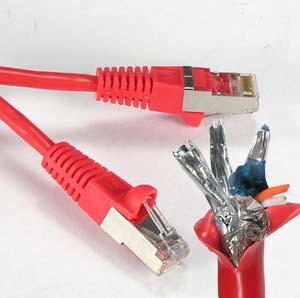 6" RED CAT5E Shielded Patch Cable