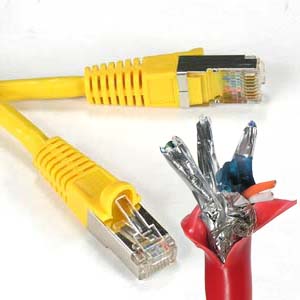 6"  YELLOW CAT5E Shielded Patch Cable