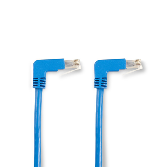 1 ft. CAT5E 90 Down to 90 Down-BLUE