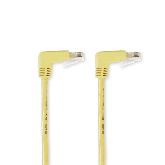 1 ft. CAT5E 90 Down to 90 Down-YELLOW