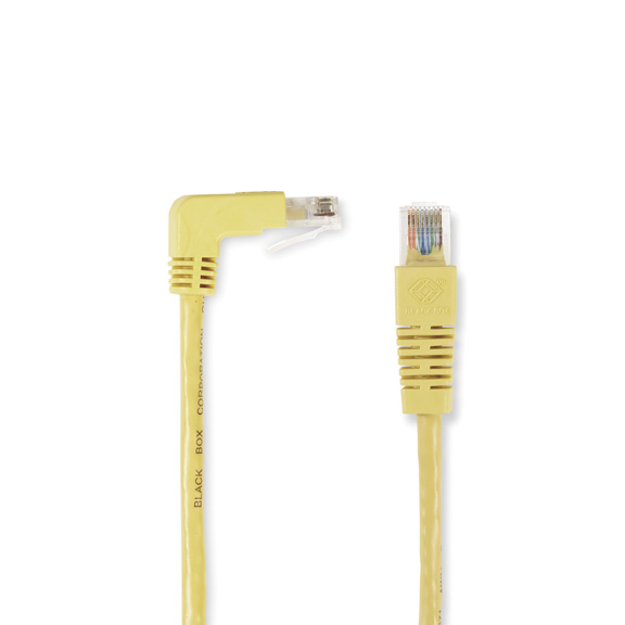 1 ft. CAT5E 90 Down to Straight - YELLOW
