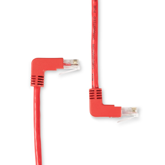 1 ft. CAT5E 90 Down to 90 UP - RED