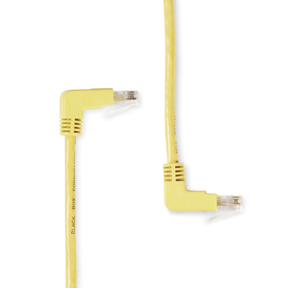 1 ft. CAT5E 90 Down to 90 UP - YELLOW