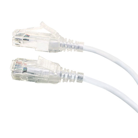 6 inchCAT6 Slim Jacket Patch Cable-White