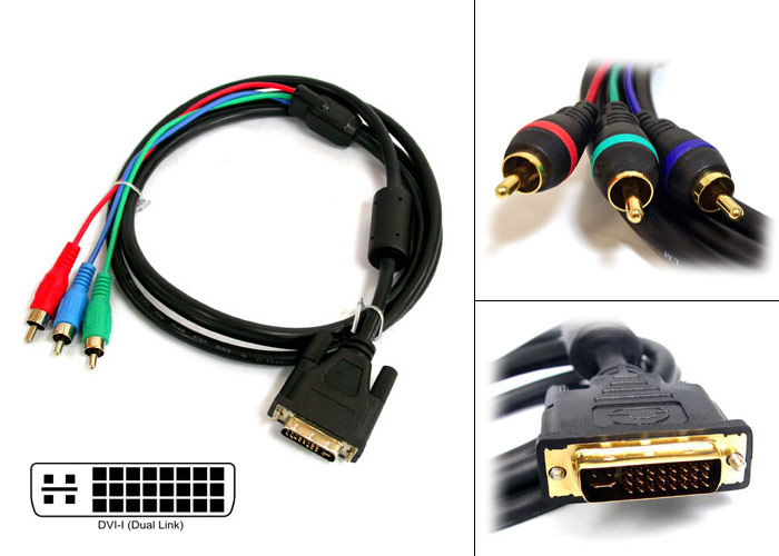 6 ft. DVI-I Dual Link to Component Video