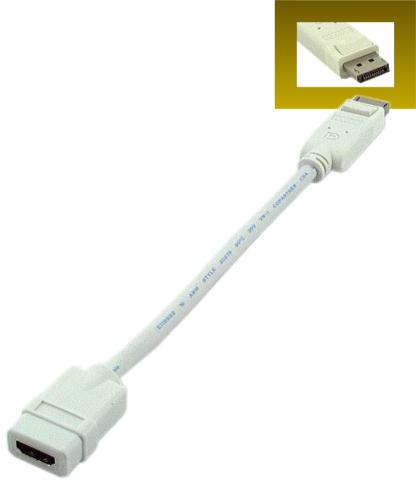 DisplayPort M to HDMI Female Adapter -8"