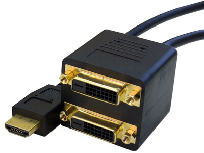 Image of 1 ft. HDMI Male to (2) DVI-D Females