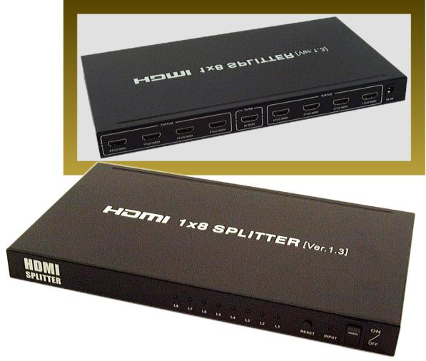 8-way HDMI Splitter (1-in/8-out)