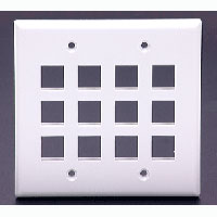 Image of 12-port Double-Gang Wallplate-White