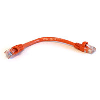 6" ORANGE CAT6A UTP Cable with Boots