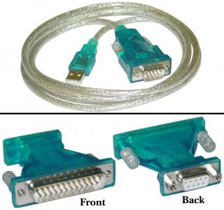 USB 2.0 to DB9/DB25 Serial Cable