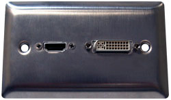 HDMI/DVI Stainless Steel Combo Wallplate