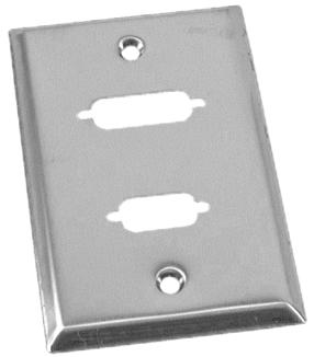 DB9 and DVI Stainless Steel Wallplate